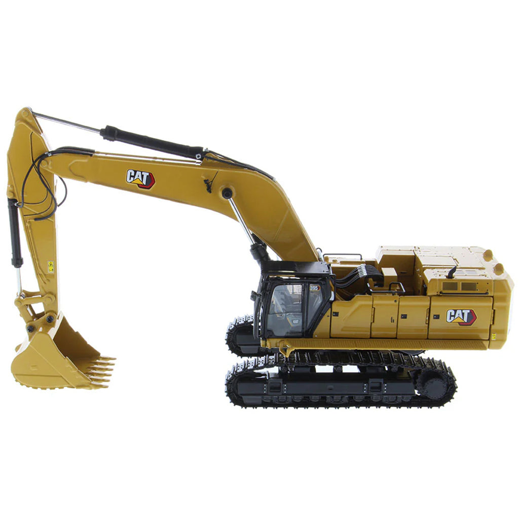 Model of a Caterpillar 395 Super Large Next-Generation Hydraulic Excavator GP Version with Bucket on a White Background
