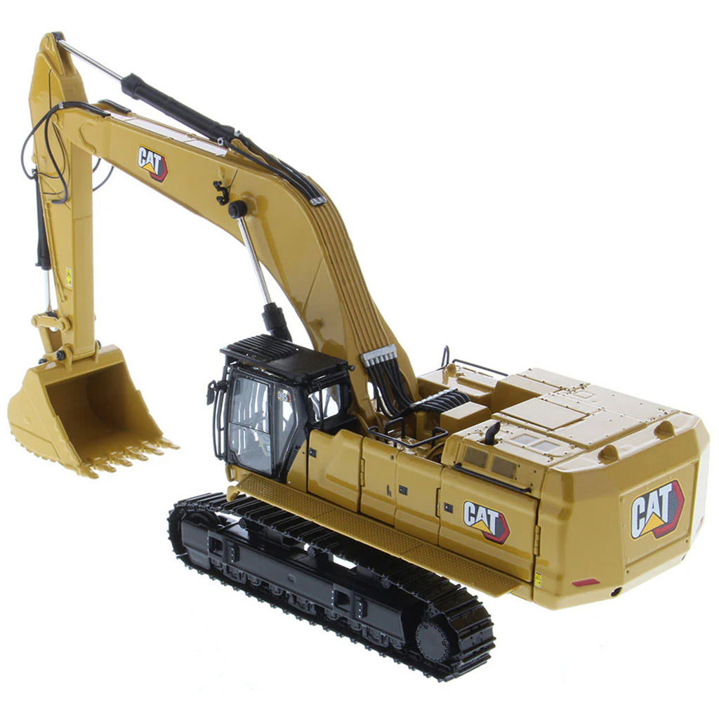 Model of a Caterpillar 395 Super Large Next-Generation Hydraulic Excavator GP Version with Bucket on a White Background