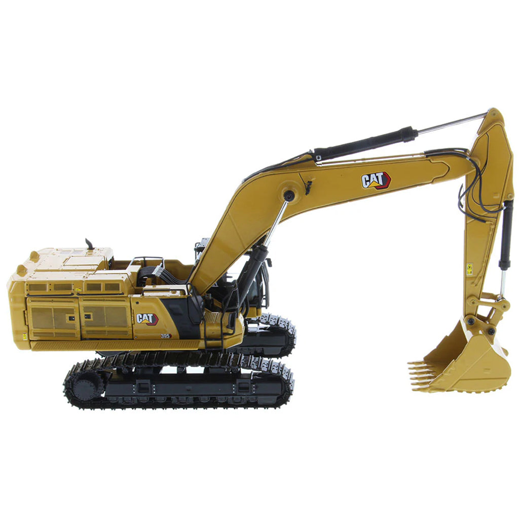 Model of a Caterpillar 395 Super Large Next-Generation Hydraulic Excavator GP Version with Bucket on a White Background