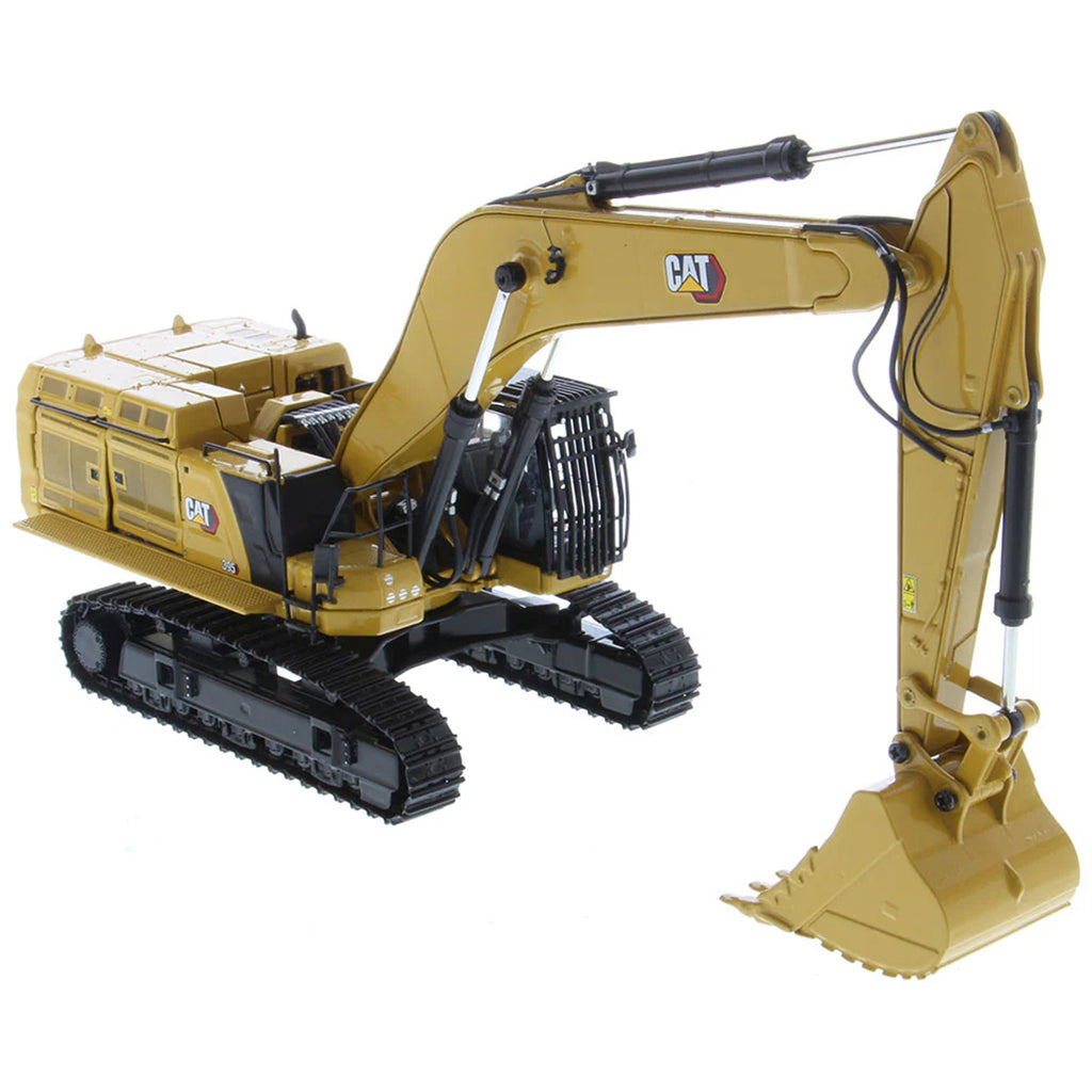 Model of a Caterpillar 395 Super Large Next-Generation Hydraulic Excavator GP Version with Bucket on a White Background
