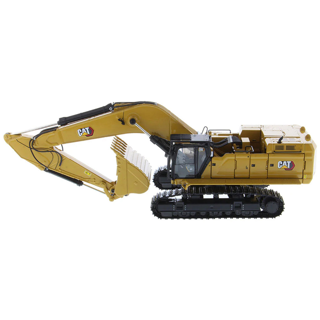 Model of a Caterpillar 395 Super Large Next-Generation Hydraulic Excavator GP Version with Bucket on a White Background