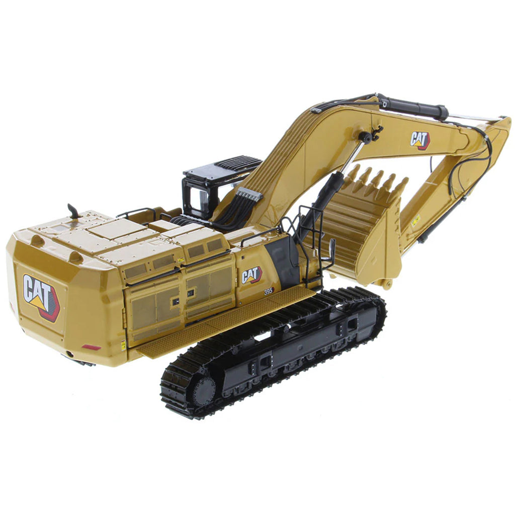 Model of a Caterpillar 395 Super Large Next-Generation Hydraulic Excavator GP Version with Bucket on a White Background