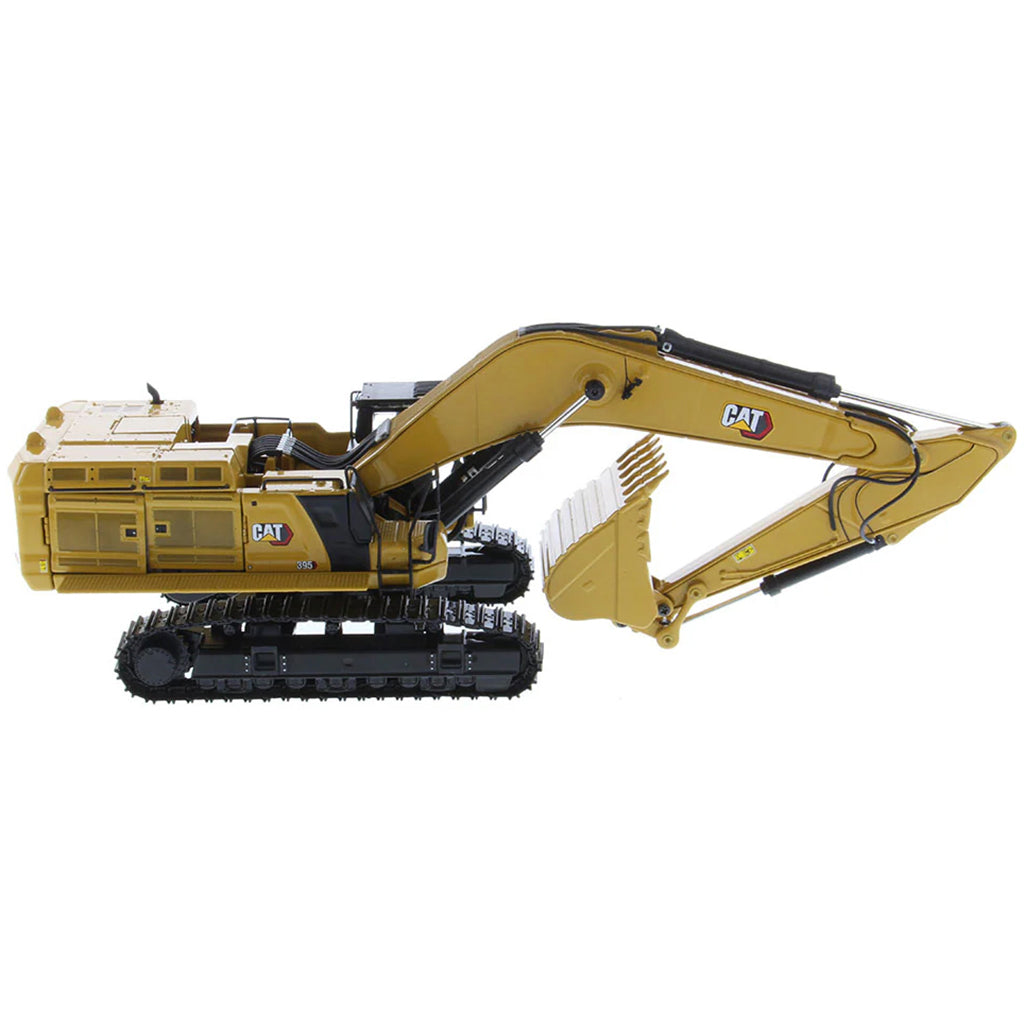 Model of a Caterpillar 395 Super Large Next-Generation Hydraulic Excavator GP Version with Bucket on a White Background