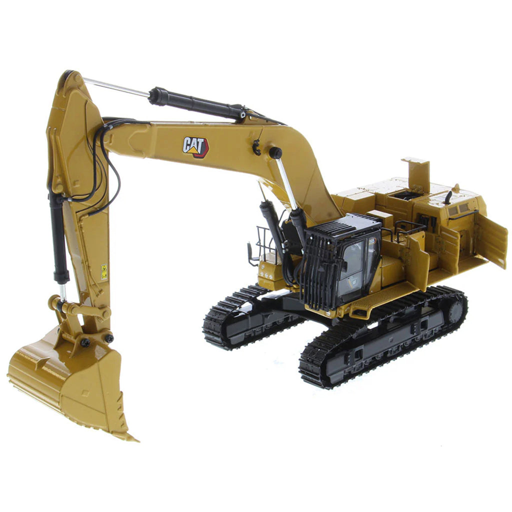 Model of a Caterpillar 395 Super Large Next-Generation Hydraulic Excavator GP Version with Bucket on a White Background