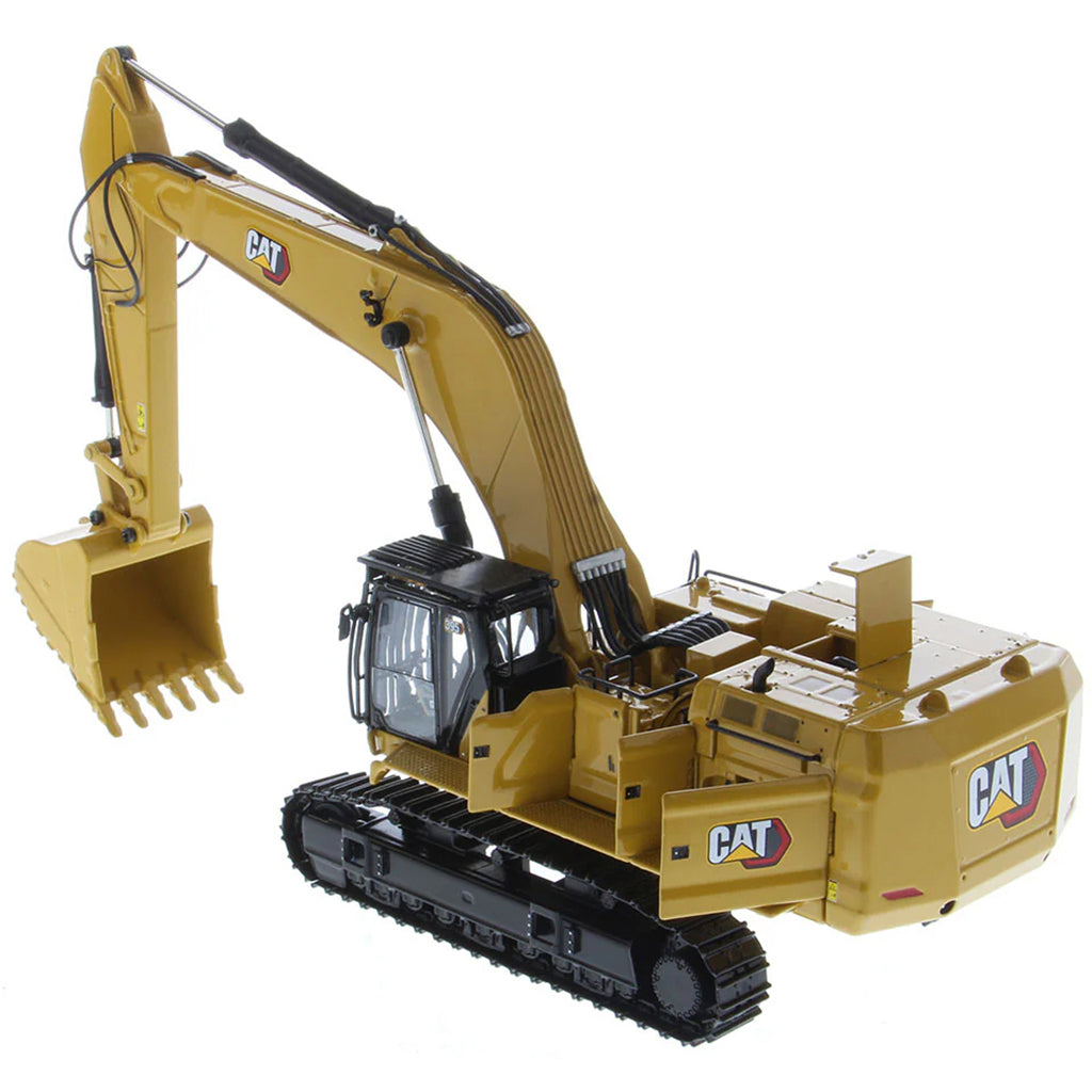 Model of a Caterpillar 395 Super Large Next-Generation Hydraulic Excavator GP Version with Bucket on a White Background