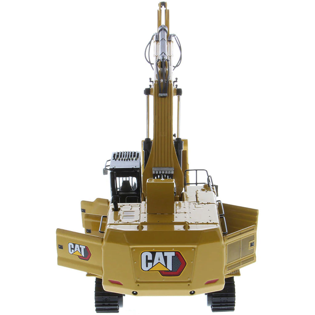 Model of a Caterpillar 395 Super Large Next-Generation Hydraulic Excavator GP Version with Bucket on a White Background