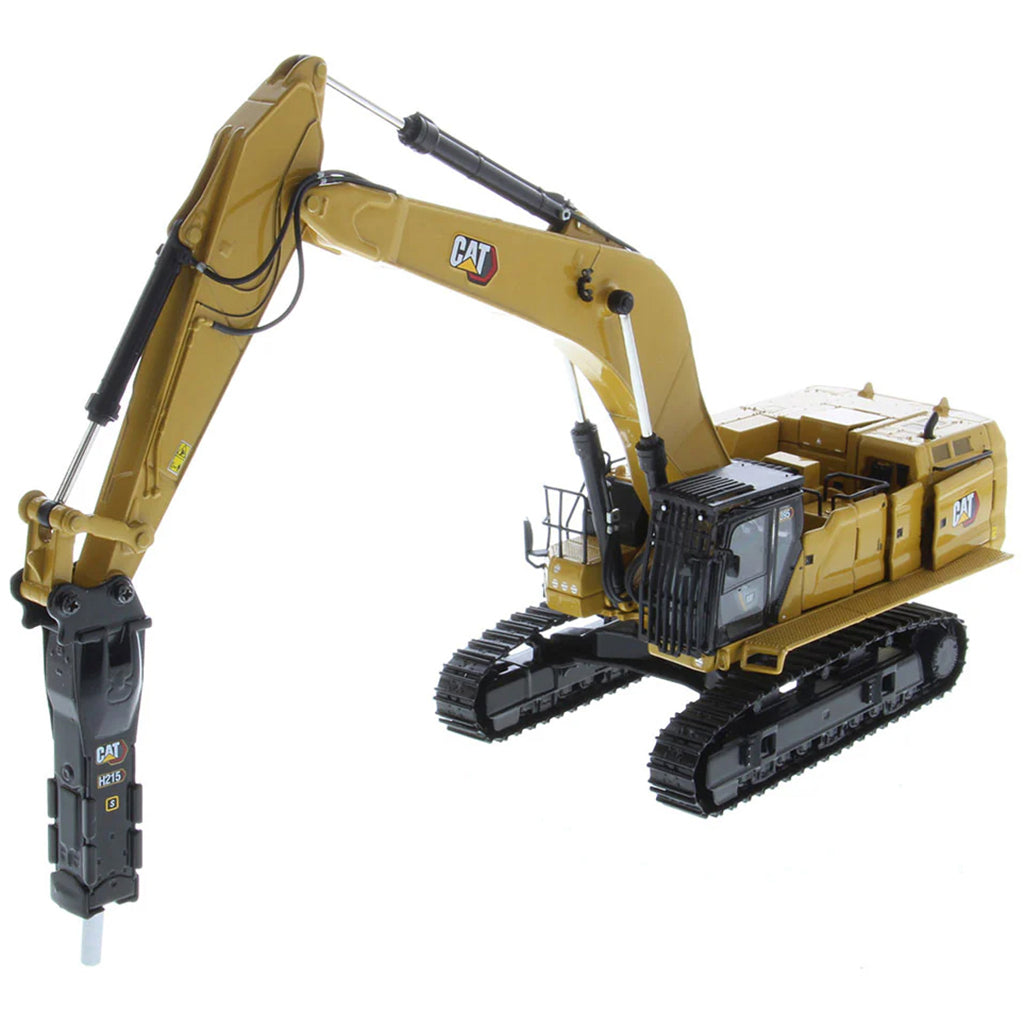 Model of a Caterpillar 395 Super Large Next-Generation Hydraulic Excavator GP Version with Hammer on a White Background