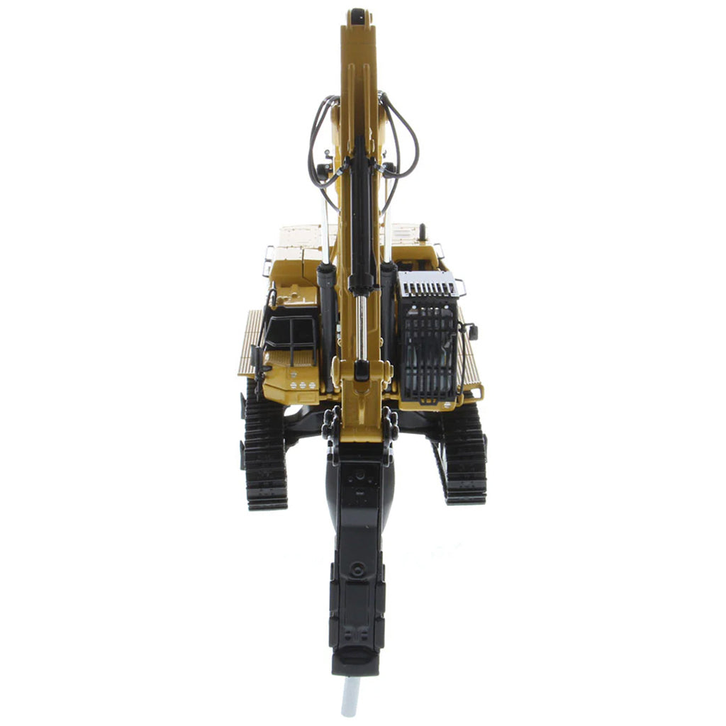 Model of a Caterpillar 395 Super Large Next-Generation Hydraulic Excavator GP Version with Hammer on a White Background
