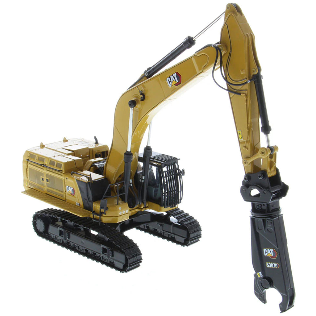 Model of a Caterpillar 395 Super Large Next-Generation Hydraulic Excavator GP Version with Shear on a White Background