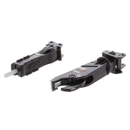 Model of a Caterpillar Excavator Mounted Shear and Excavator Mounted Hammer on a White Background
