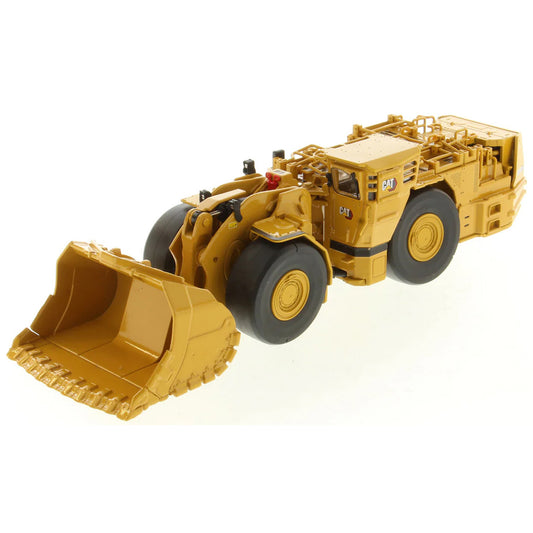 Model of a Caterpillar R2900 XE Underground Mining Loader on a White Background