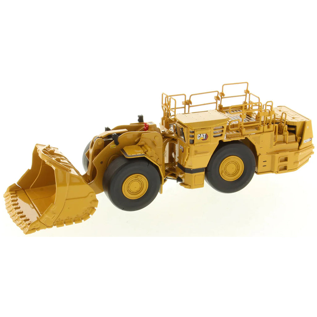 Model of a Caterpillar R2900 XE Underground Mining Loader on a White Background