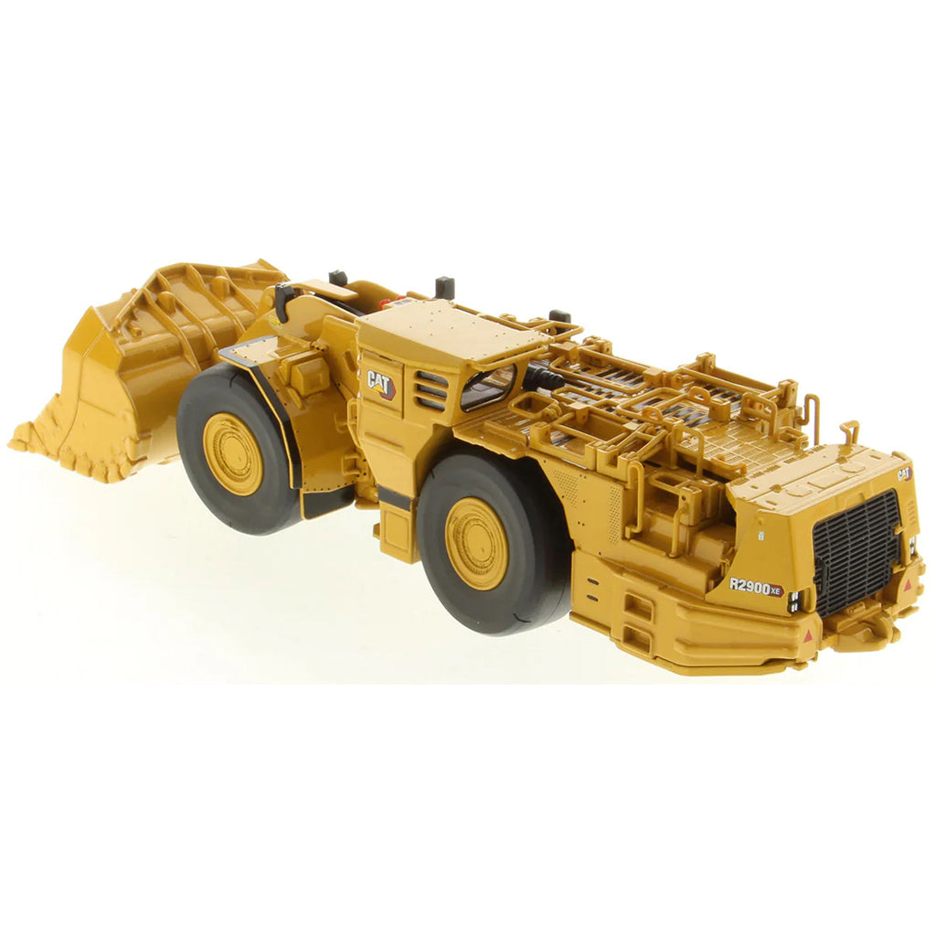 Model of a Caterpillar R2900 XE Underground Mining Loader on a White Background