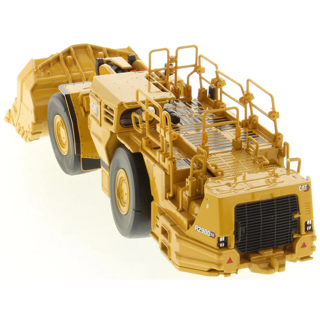 Model of a Caterpillar R2900 XE Underground Mining Loader on a White Background