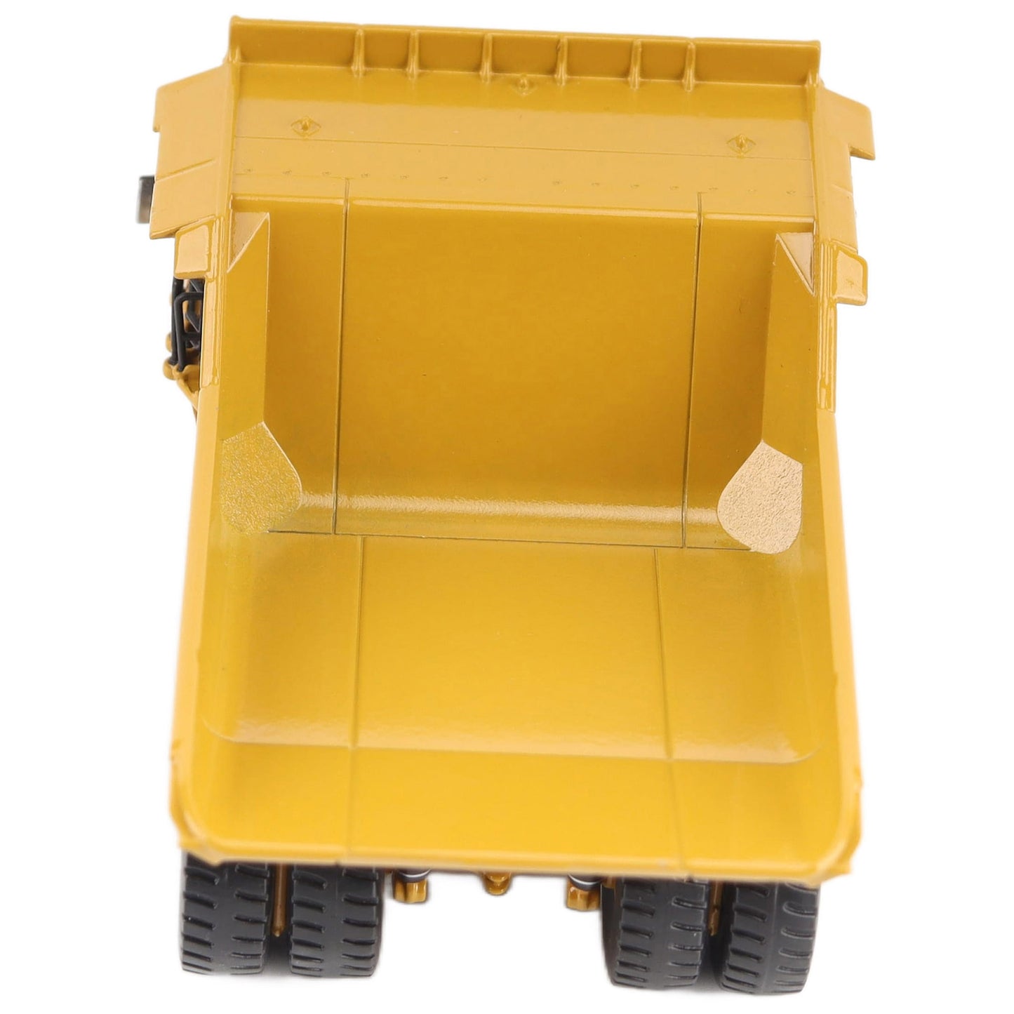 1/87th Scale Diecast Model of a CAT Yellow and Black Caterpillar 785 Mining Dump Truck Photographed on a White Background