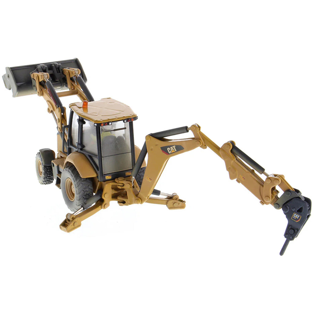 Model of a Weathered Caterpillar 420F2 IT Backhoe Loader on a White Background