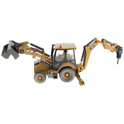 Model of a Weathered Caterpillar 420F2 IT Backhoe Loader on a White Background