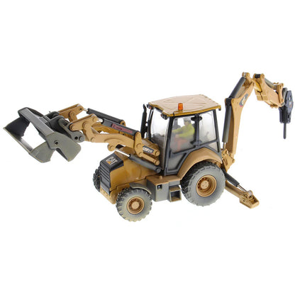 Model of a Weathered Caterpillar 420F2 IT Backhoe Loader on a White Background