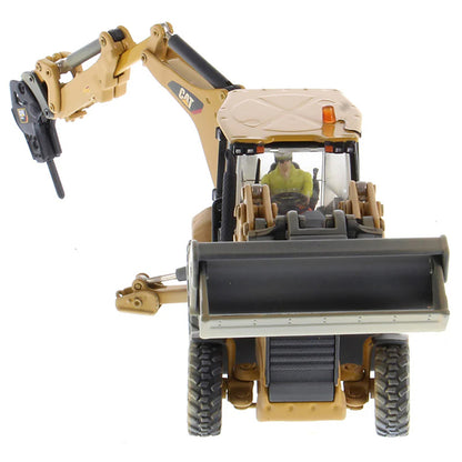 Model of a Weathered Caterpillar 420F2 IT Backhoe Loader on a White Background