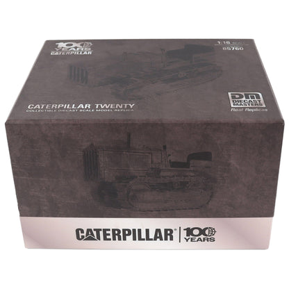A Earth Toned Box with Caterpillar 100 Years Branding