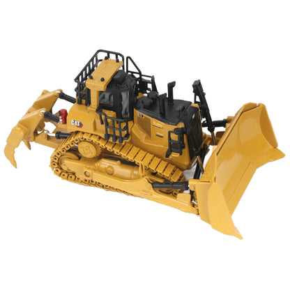 1:87th Scale Diecast Model of a Caterpillar D11 Dozer with Rear Ripper on a White Background