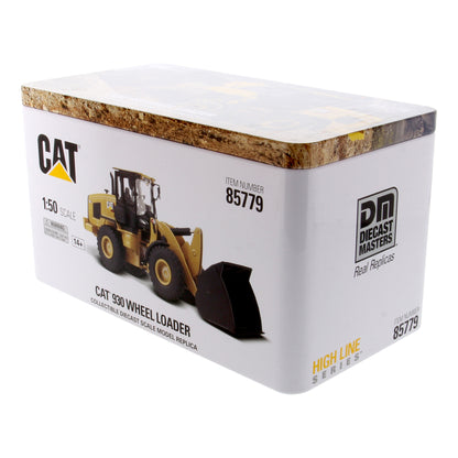 Metal Tin Box with CAT Branding and Text Photographed on a White Background