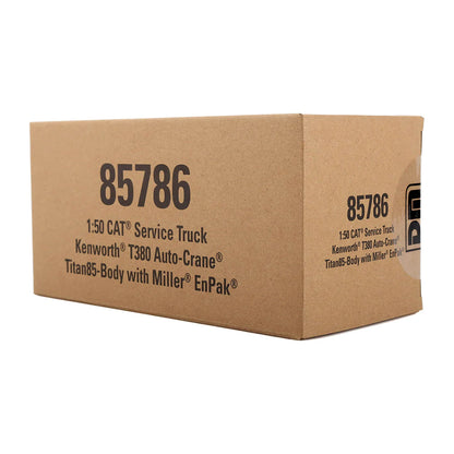 Cardboard box with model information on a white background