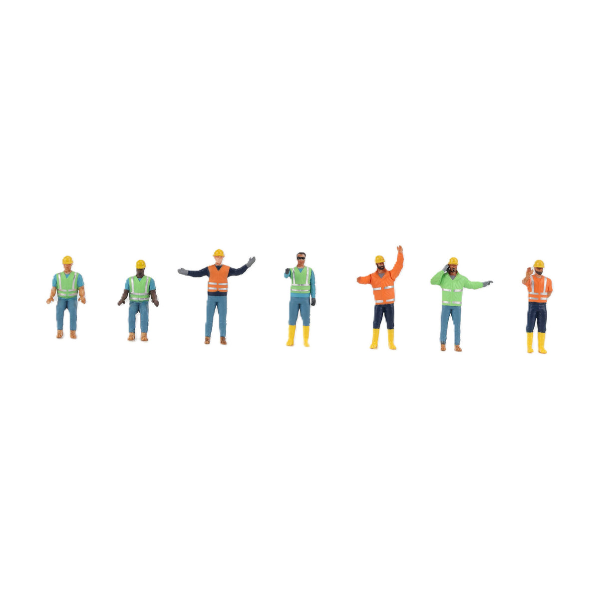 Construction Crew - 7-Piece Construction Worker Set on a White Background