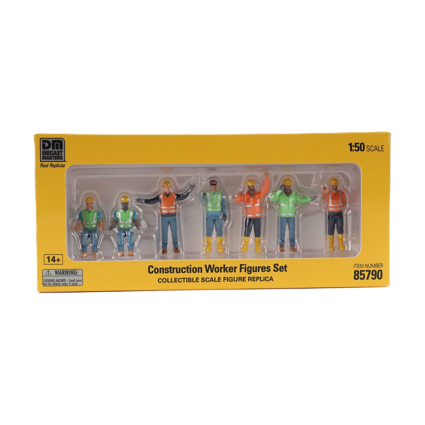 Yellow Boxed Set of Workers on a White Background