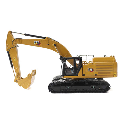 1:50th Scale Diecast Model in CAT Yellow & Black of a Caterpillar 352 Excavator Photographed on a White Background