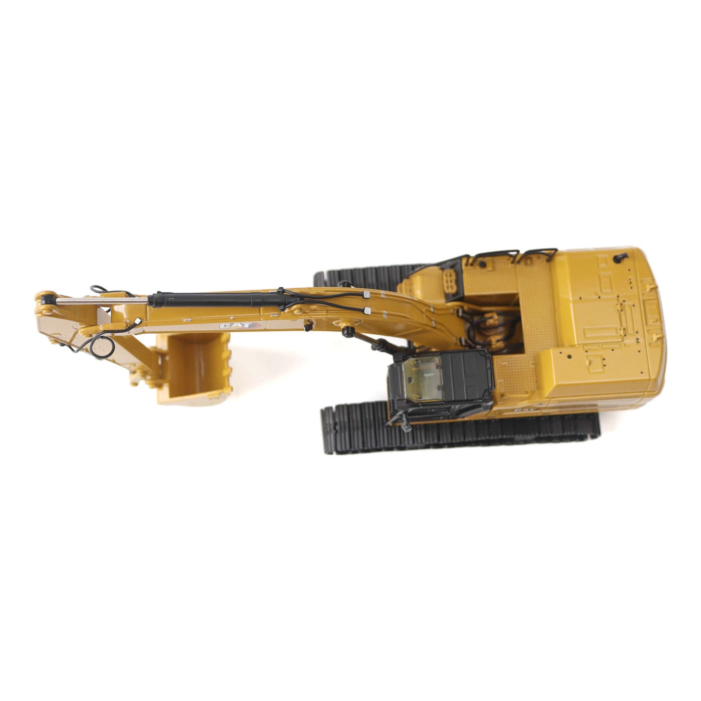 1:50th Scale Diecast Model in CAT Yellow & Black of a Caterpillar 352 Excavator Photographed on a White Background