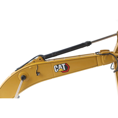 1:50th Scale Diecast Model in CAT Yellow & Black of a Caterpillar 352 Excavator Photographed on a White Background