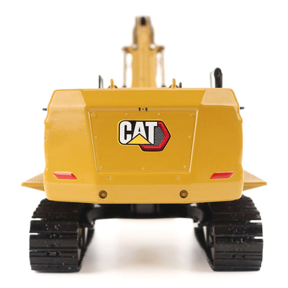 1:50th Scale Diecast Model in CAT Yellow & Black of a Caterpillar 374 Excavator Photographed on a White Background