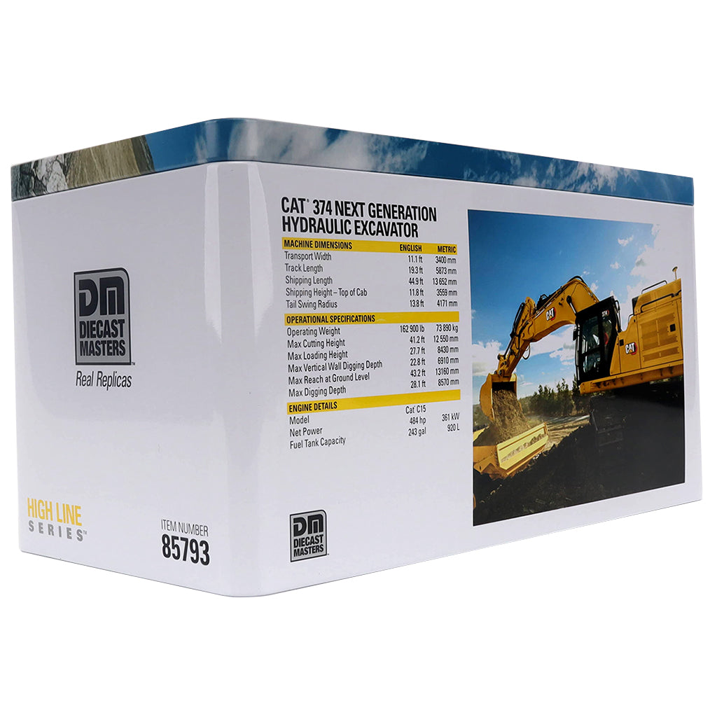 Metal Tin Box with CAT Branding, Text and Full Color Pictures Photographed on a White Background