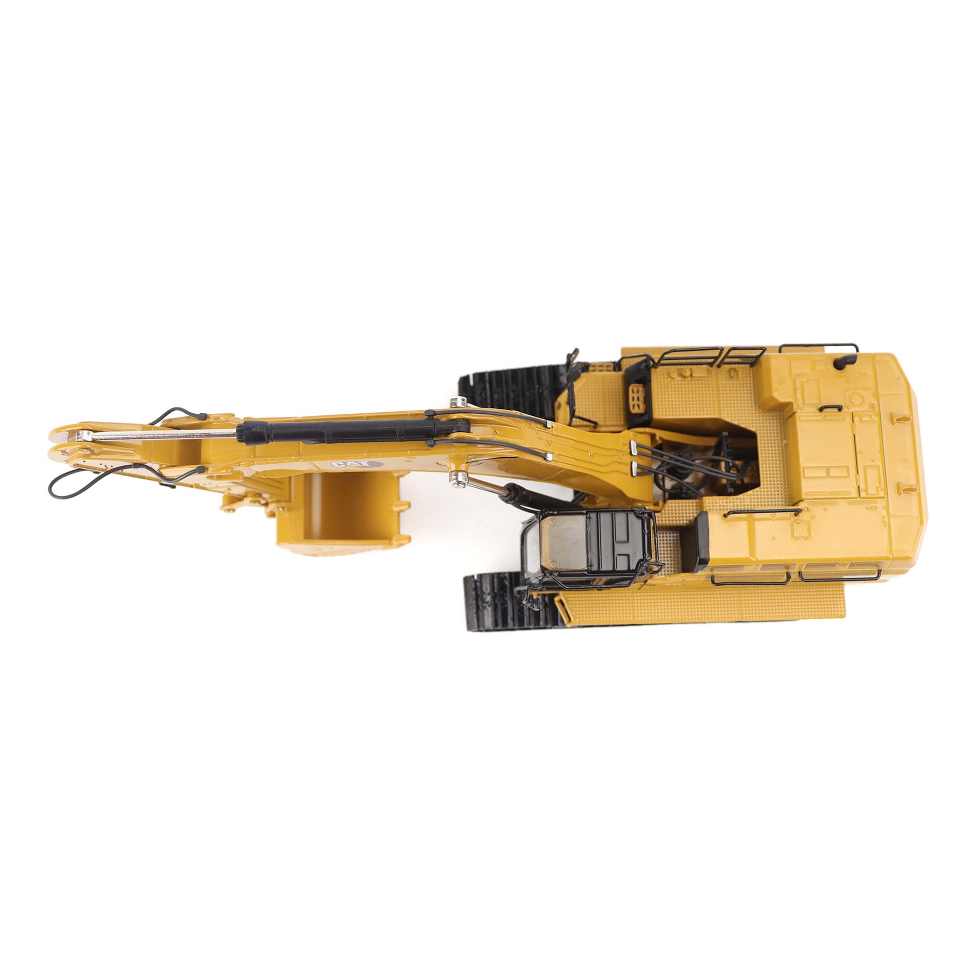 1:50th Scale Diecast Model in CAT Yellow & Black of a Caterpillar 374 Excavator Photographed on a White Background