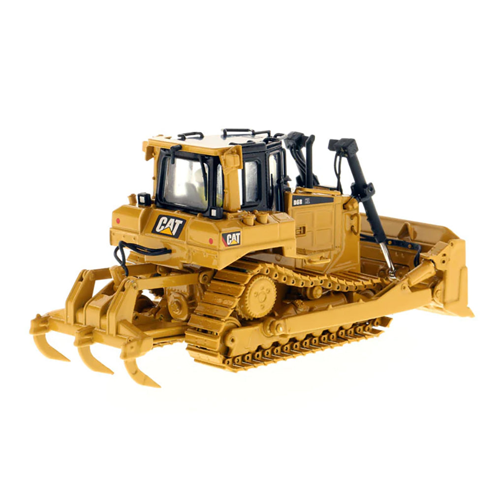 Model of a Caterpillar D6R Track-Type Dozer with Rear Ripper on a White Background