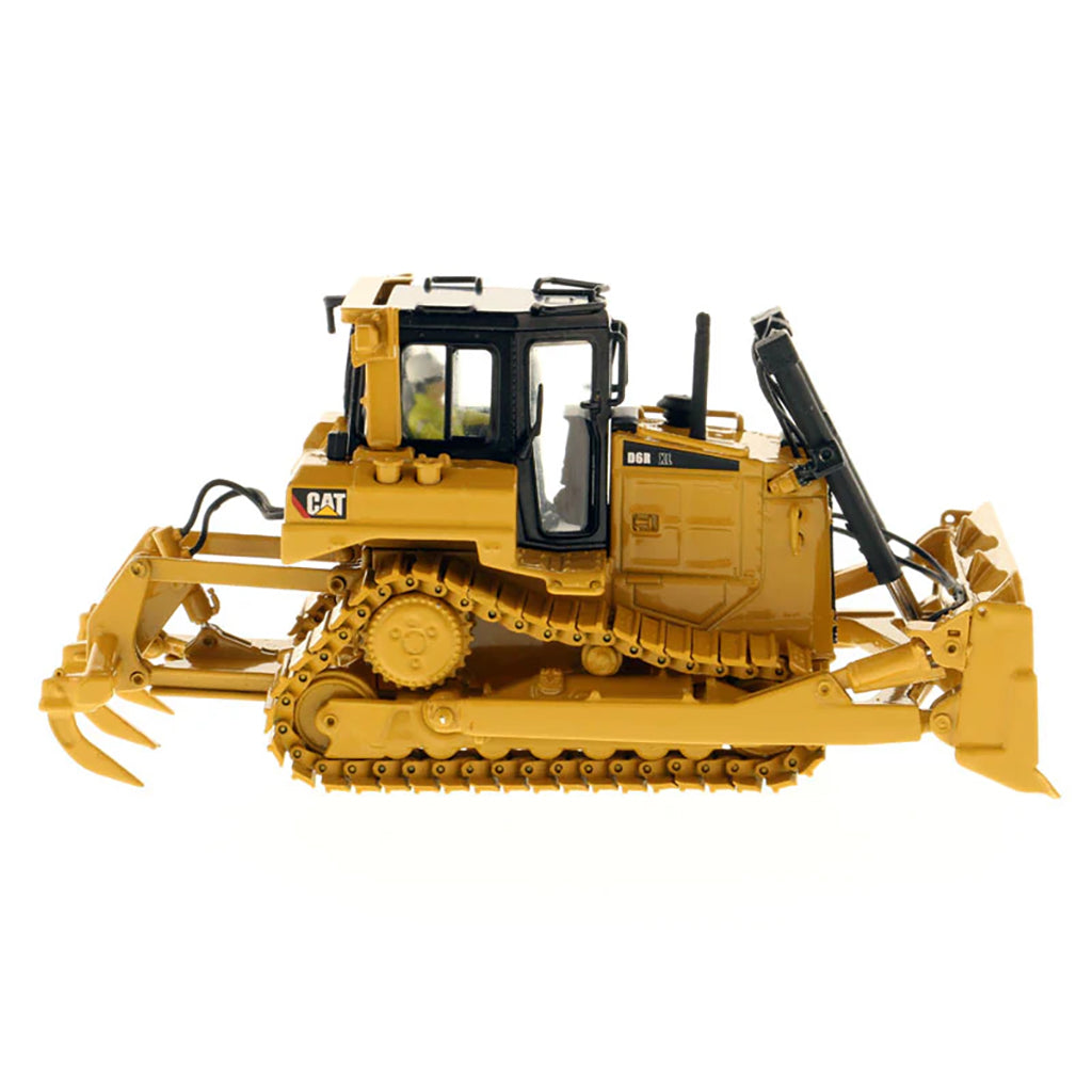 Model of a Caterpillar D6R Track-Type Dozer with Rear Ripper on a White Background