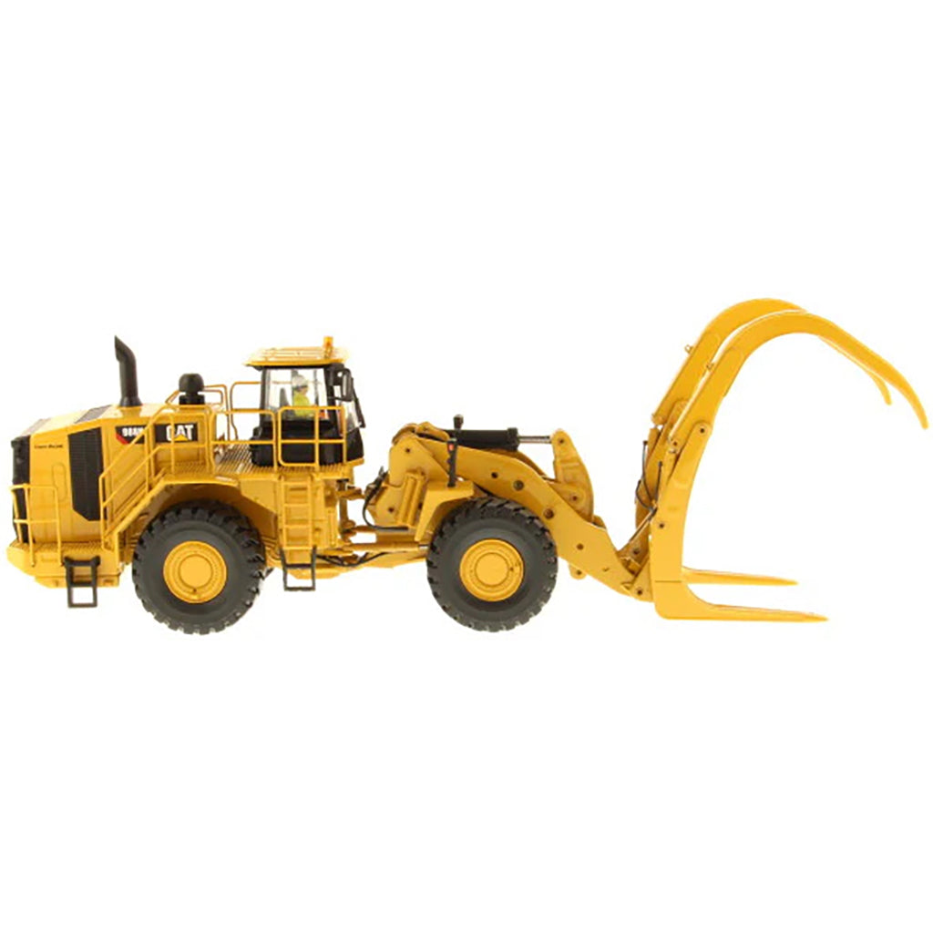 Model of a Caterpillar 988K Wheel Loader w/Log Grapple on a White Background