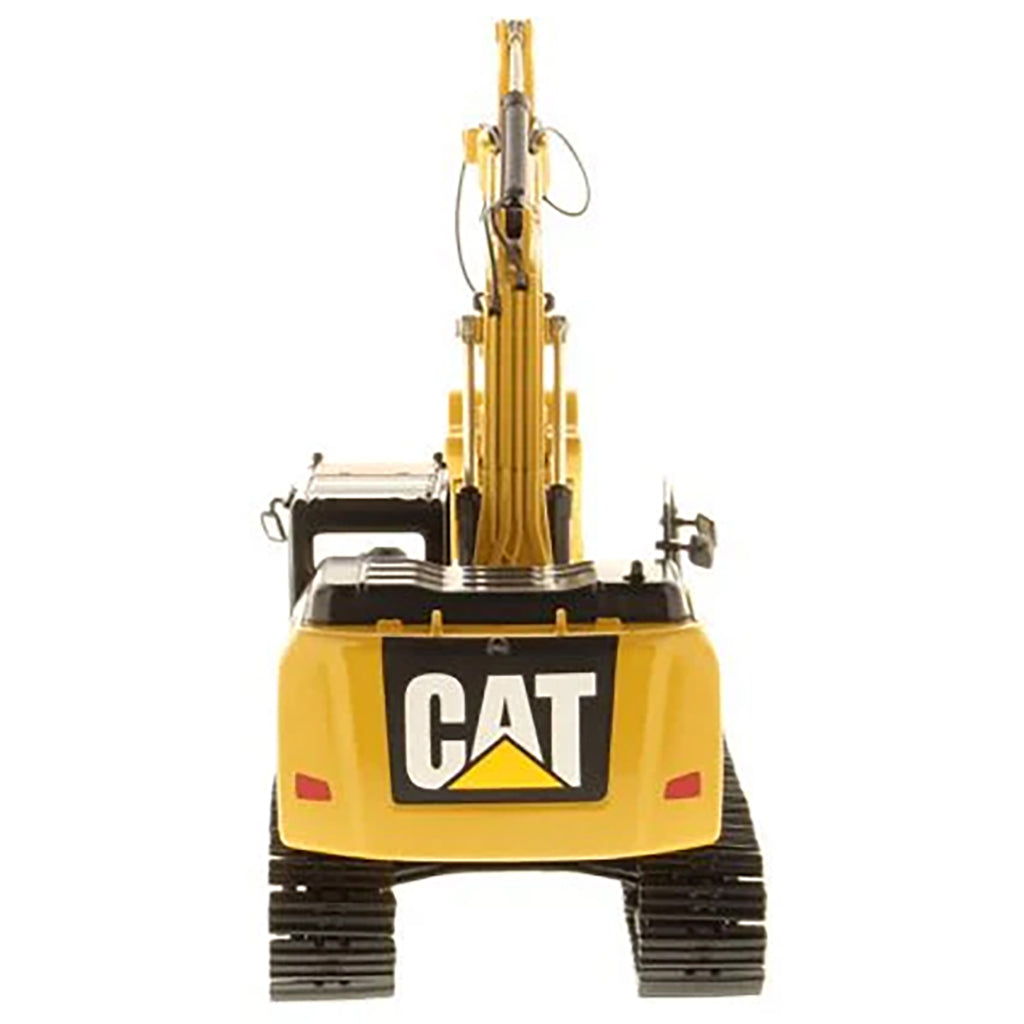 Model of a Caterpillar 320F L Hydraulic Excavator w/Thumb on a White Background