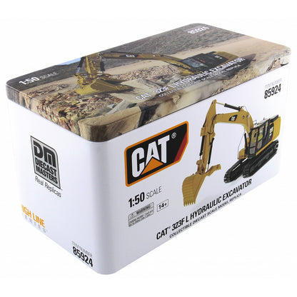 Model of a Caterpillar 320F L Hydraulic Excavator w/Thumb on a White Background