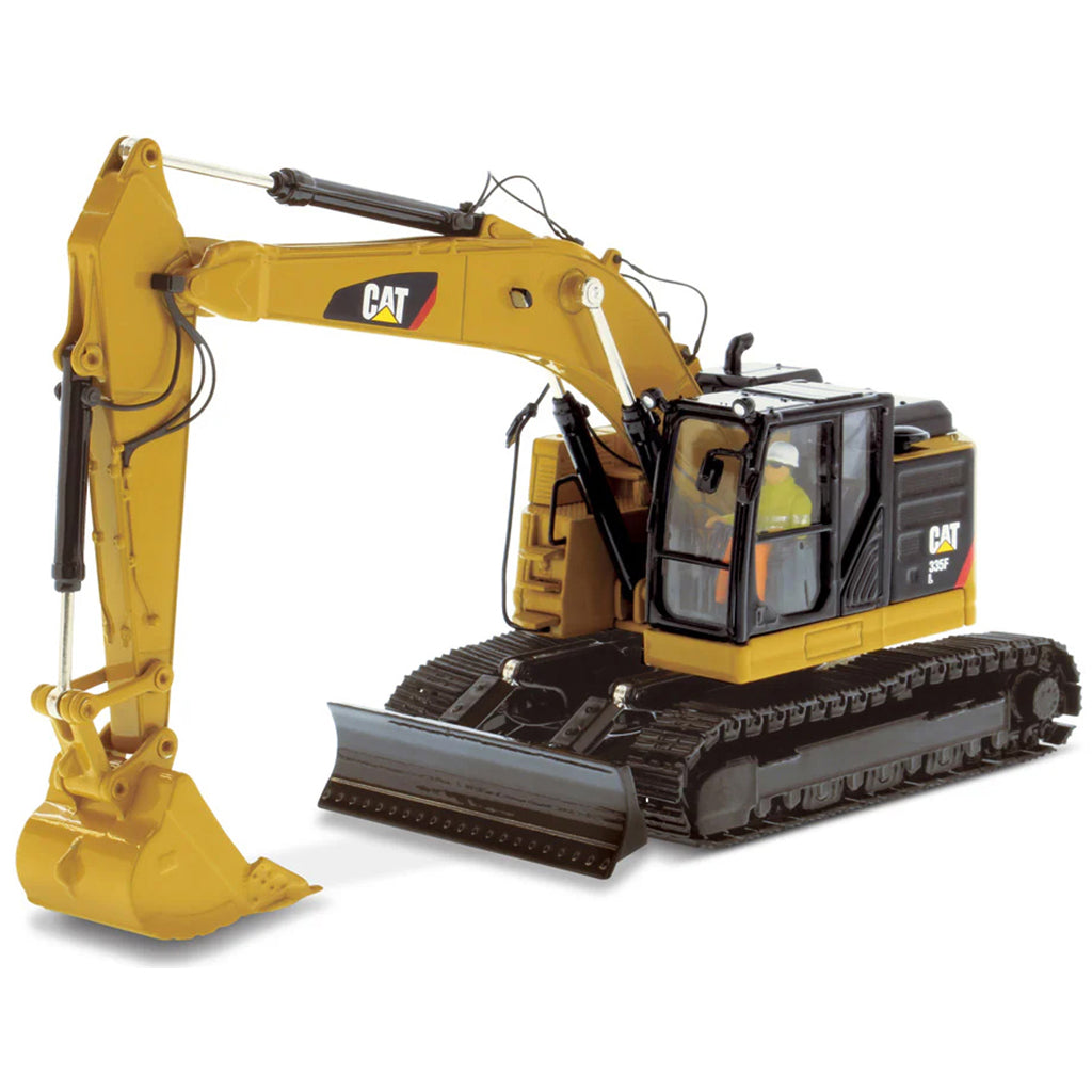 Model of a Caterpillar 335F LCR Hydraulic Excavator on a White Background