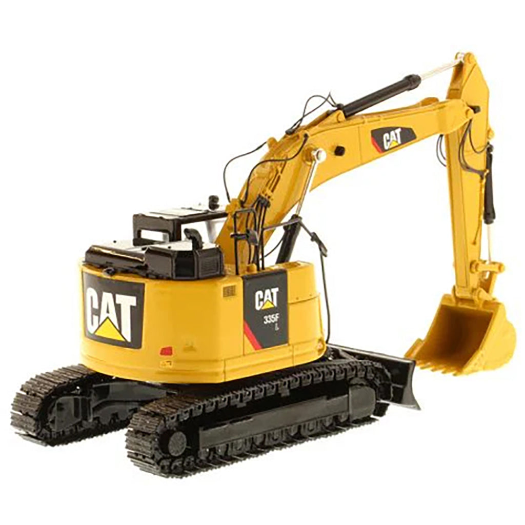 Model of a Caterpillar 335F LCR Hydraulic Excavator on a White Background