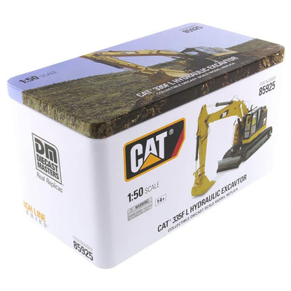 Model of a Caterpillar 335F LCR Hydraulic Excavator on a White Background