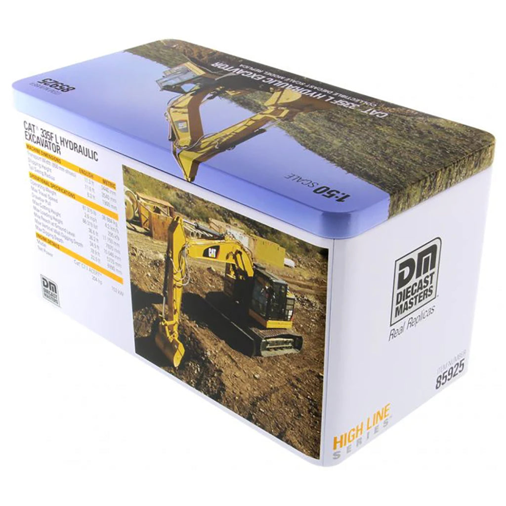 Model of a Caterpillar 335F LCR Hydraulic Excavator on a White Background