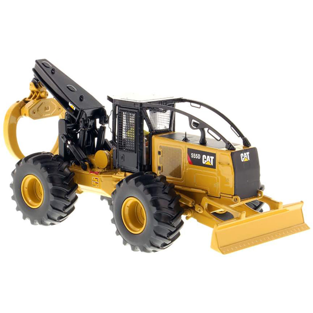 Model of a Caterpillar 555D Wheeled Log Skidder on a White Background