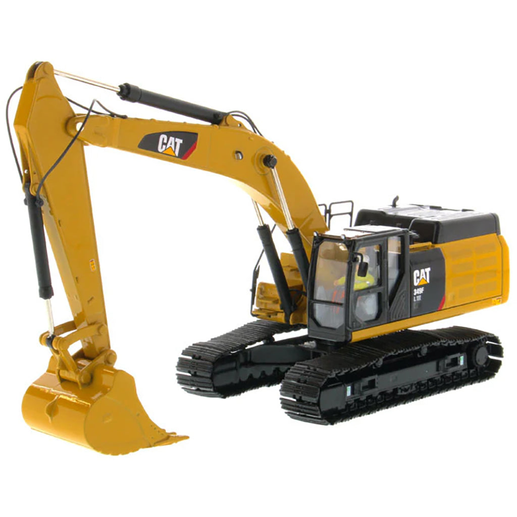Model of a Caterpillar 349F l XE Hydraulic Excavator on a White Background
