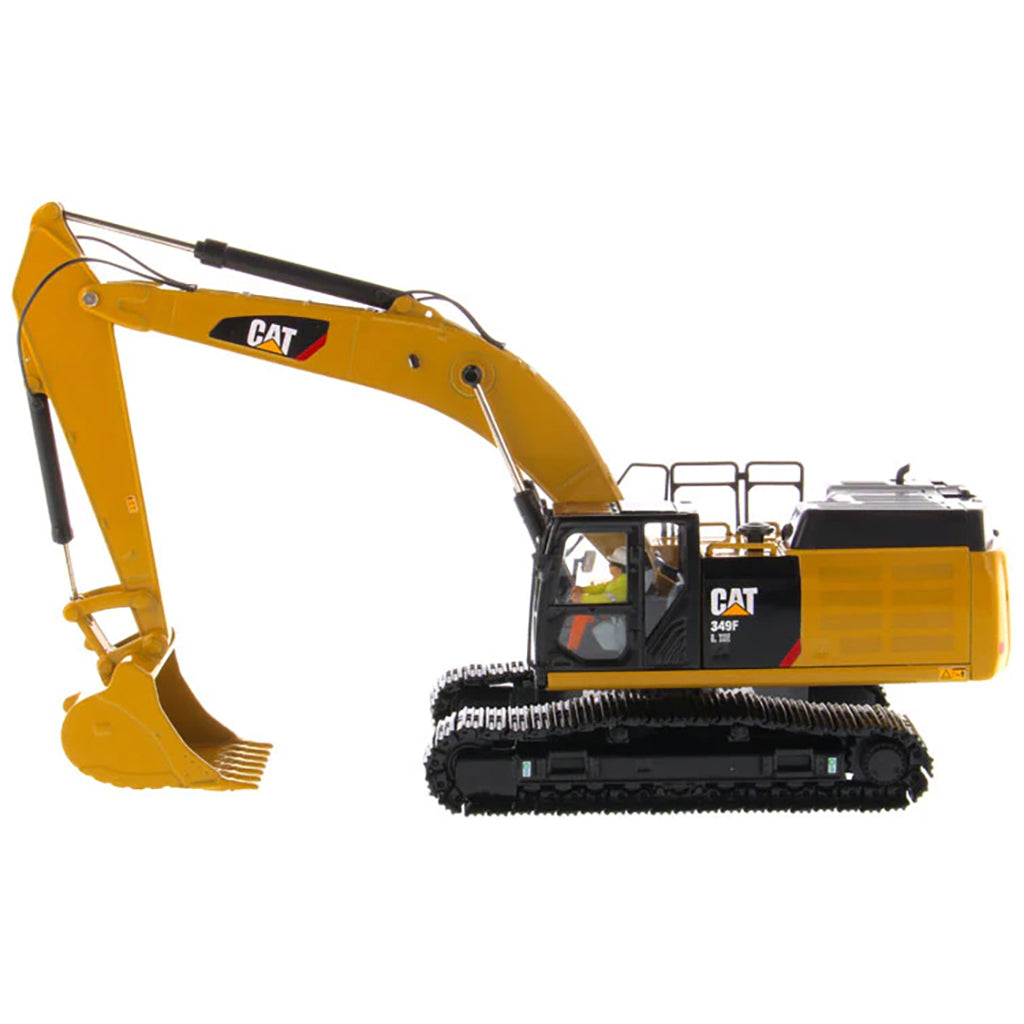 Model of a Caterpillar 349F l XE Hydraulic Excavator on a White Background