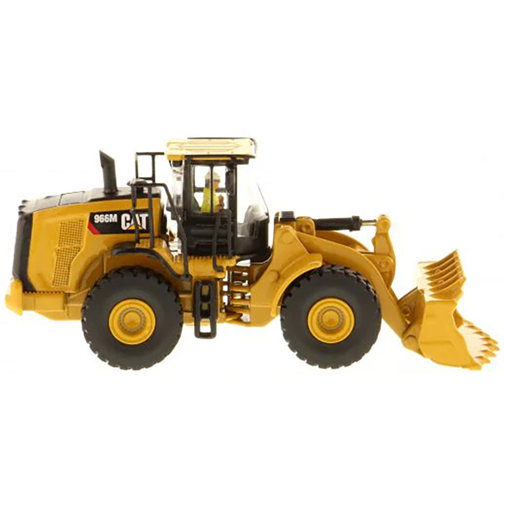 Model of a Caterpillar 966M Wheel Loader on a White Background