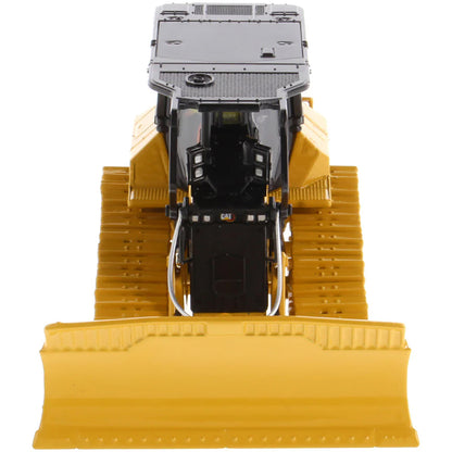 Model of a Caterpillar D5 XR Track-Type Fire Suppression Dozer with Winch on a White Background