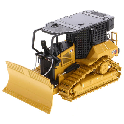 Model of a Caterpillar D5 XR Track-Type Fire Suppression Dozer with Winch on a White Background